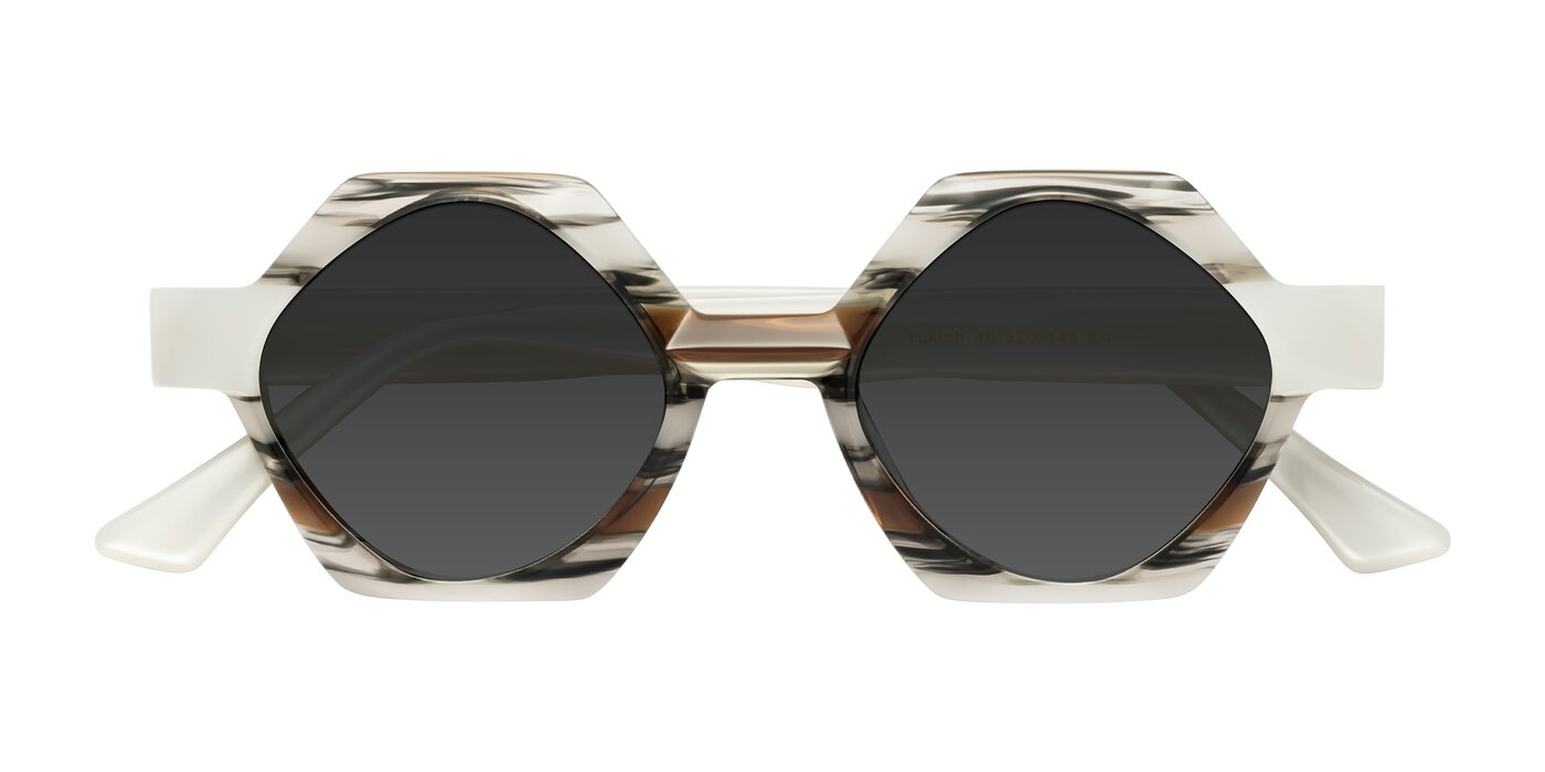 Yukich - Black Striped Tinted Sunglasses