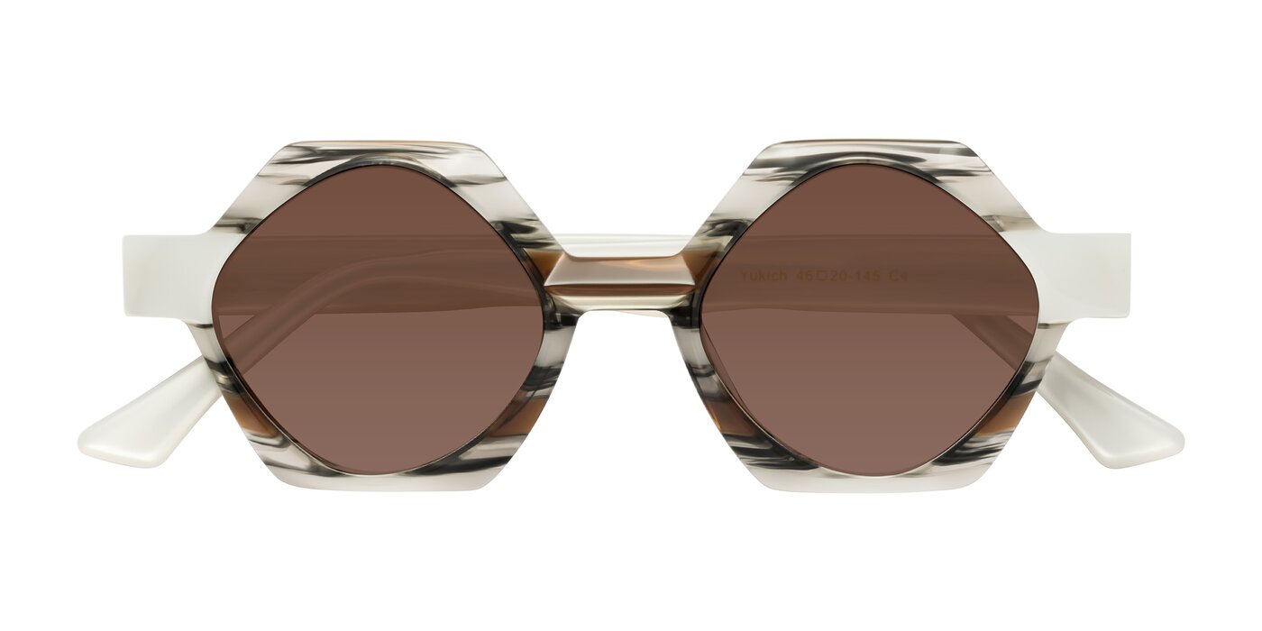 Yukich - Black Striped Tinted Sunglasses