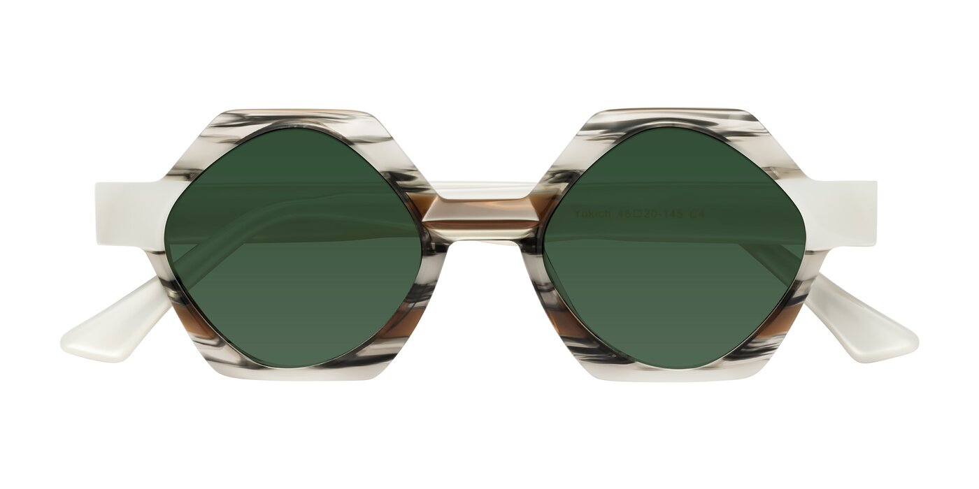 Yukich - Black Striped Tinted Sunglasses