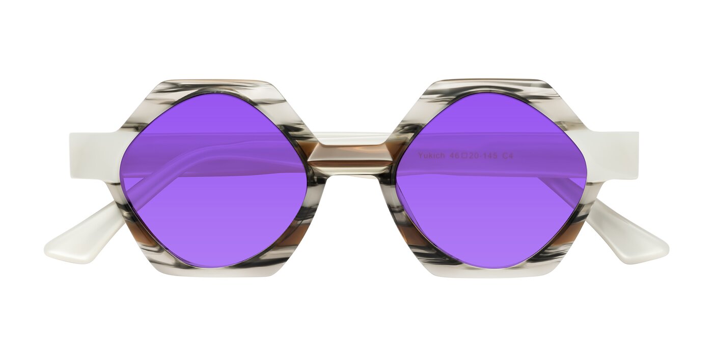 Yukich - Black Striped Tinted Sunglasses