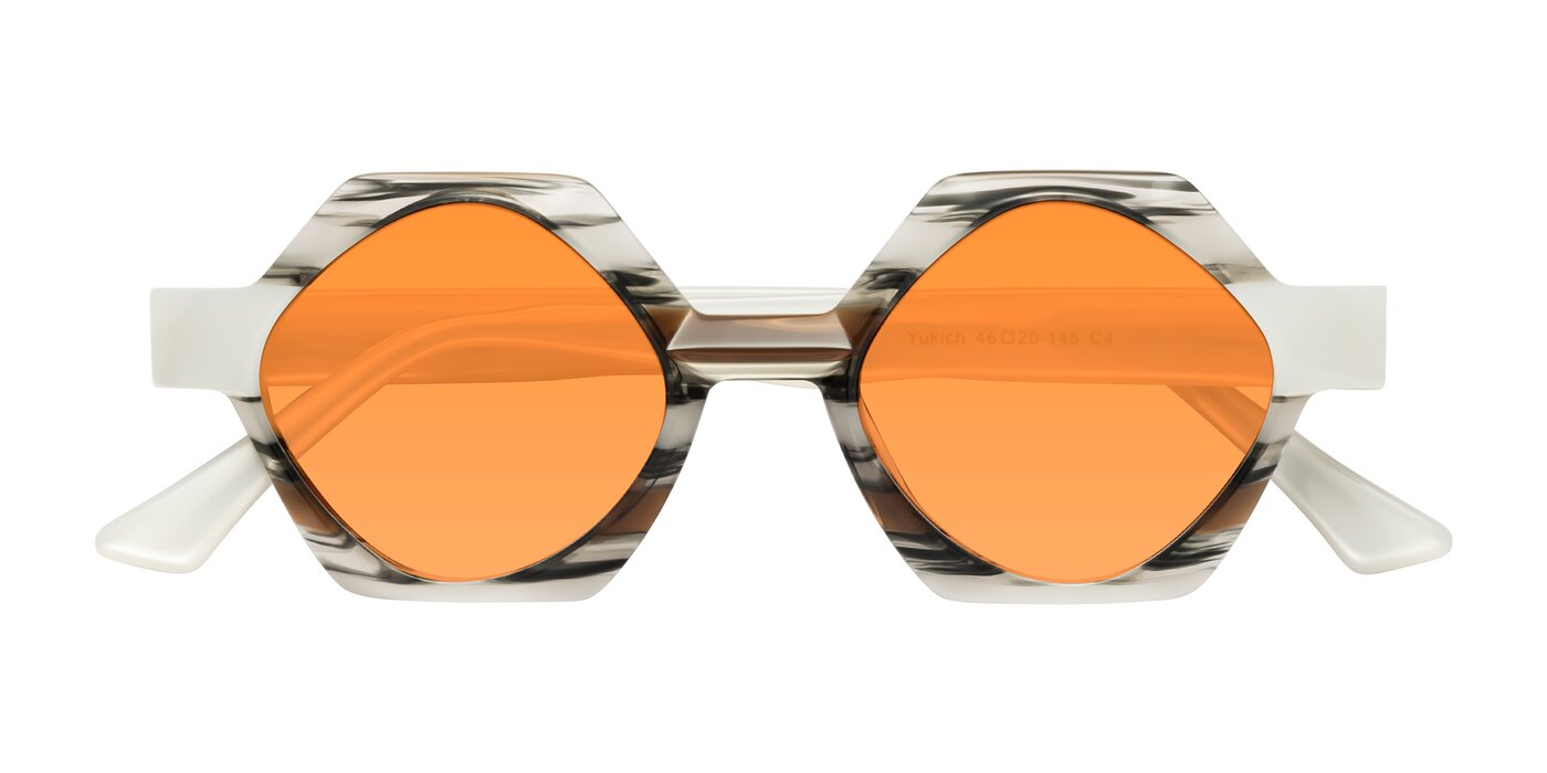 Yukich - Black Striped Tinted Sunglasses