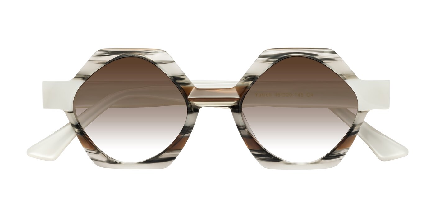 Yukich - Black Striped Gradient Sunglasses