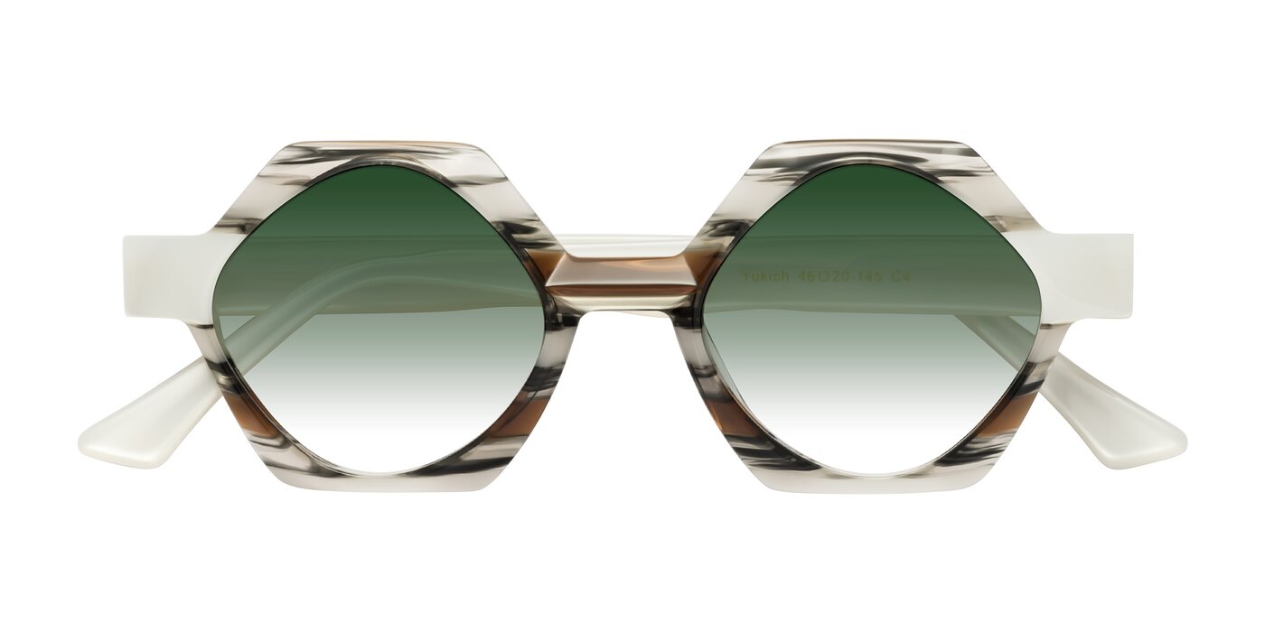 Yukich - Black Striped Gradient Sunglasses