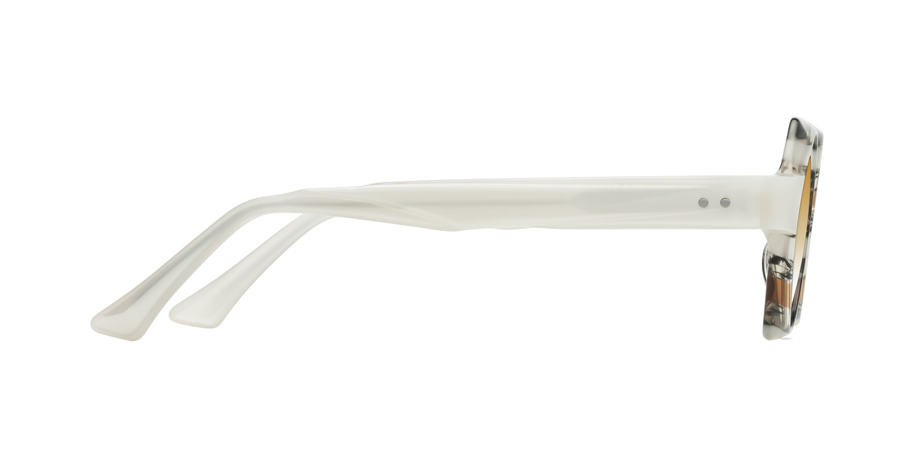 Side of Yukich in Black Striped with Champagne Gradient Lenses