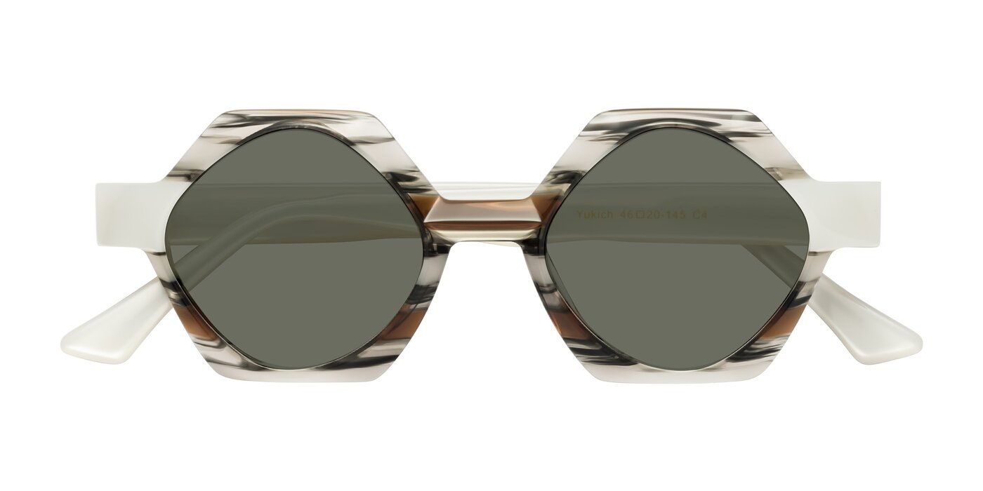 Yukich - Black Striped Polarized Sunglasses