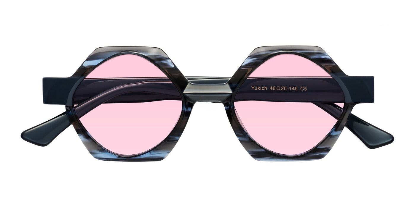 Yukich - Blue Striped Tinted Sunglasses