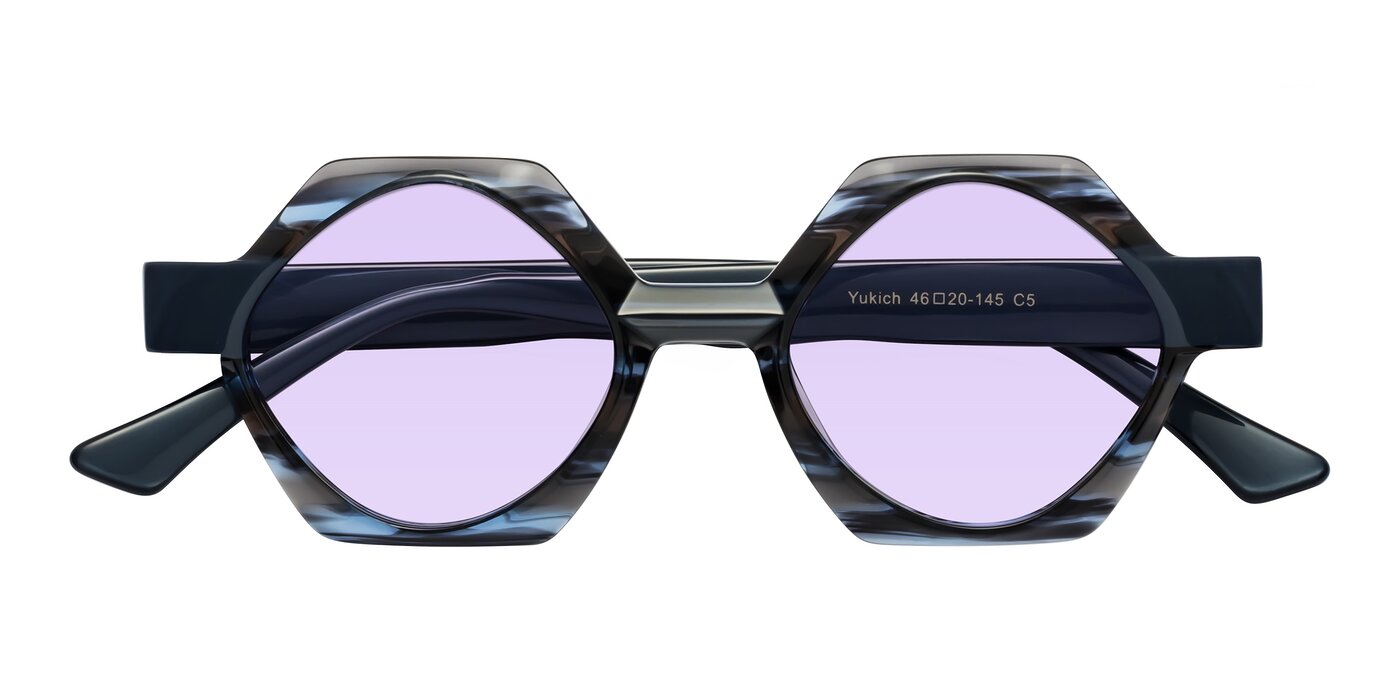 Yukich - Blue Striped Tinted Sunglasses