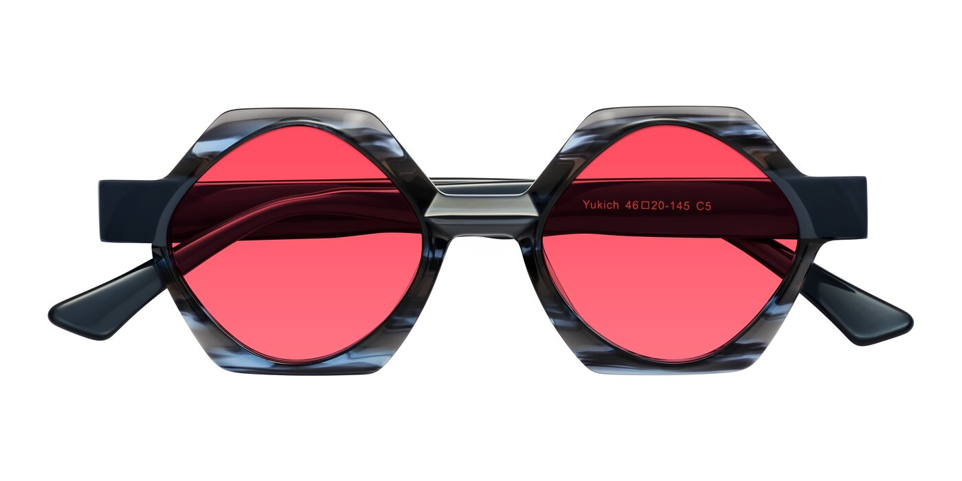 Yukich - Blue Striped Tinted Sunglasses