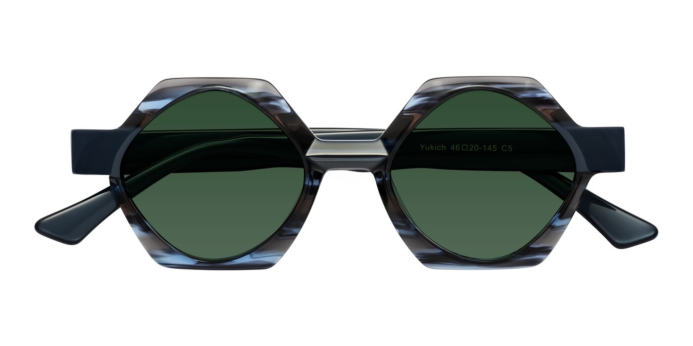 Yukich - Blue Striped Tinted Sunglasses