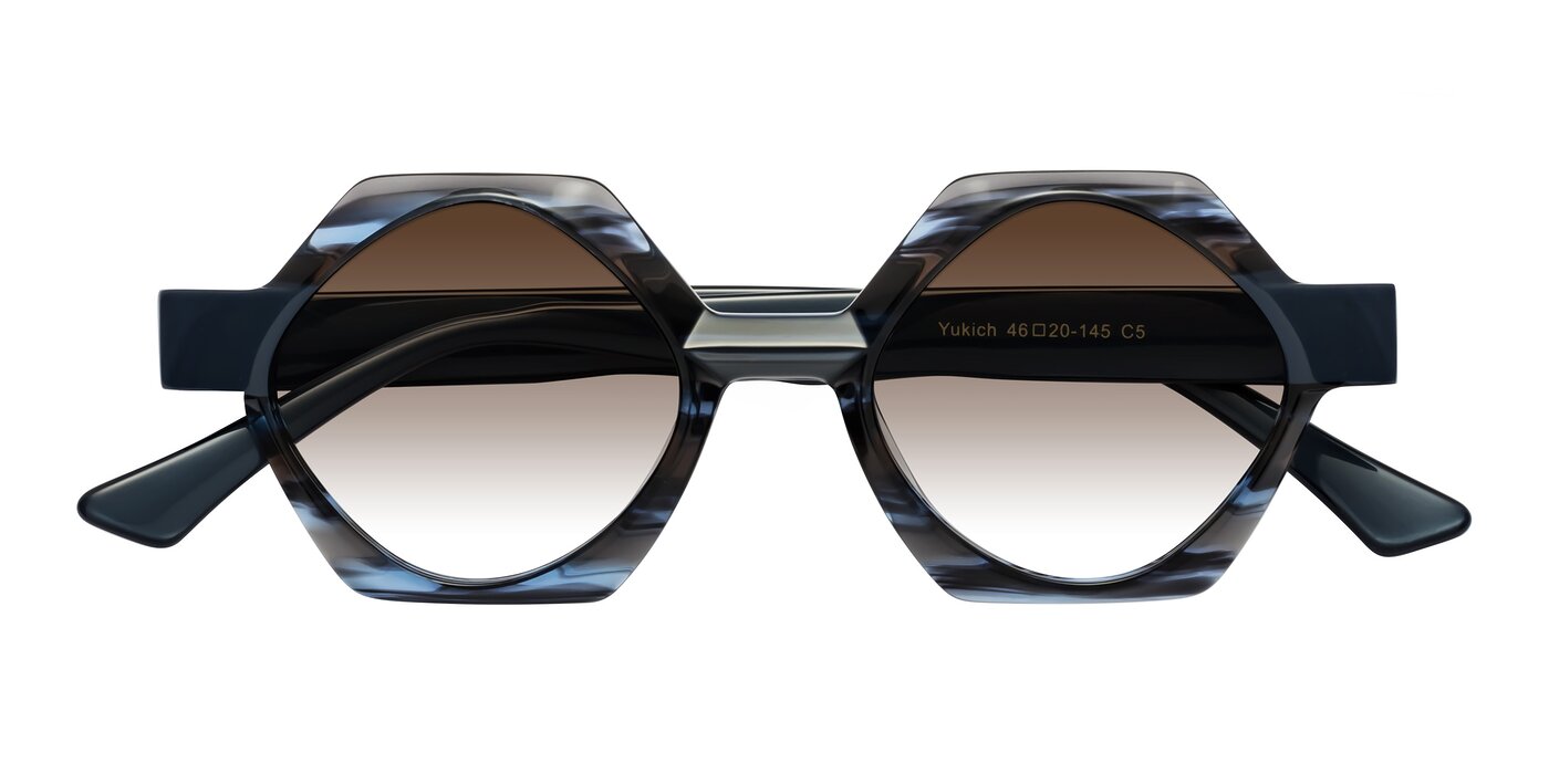 Yukich - Blue Striped Gradient Sunglasses