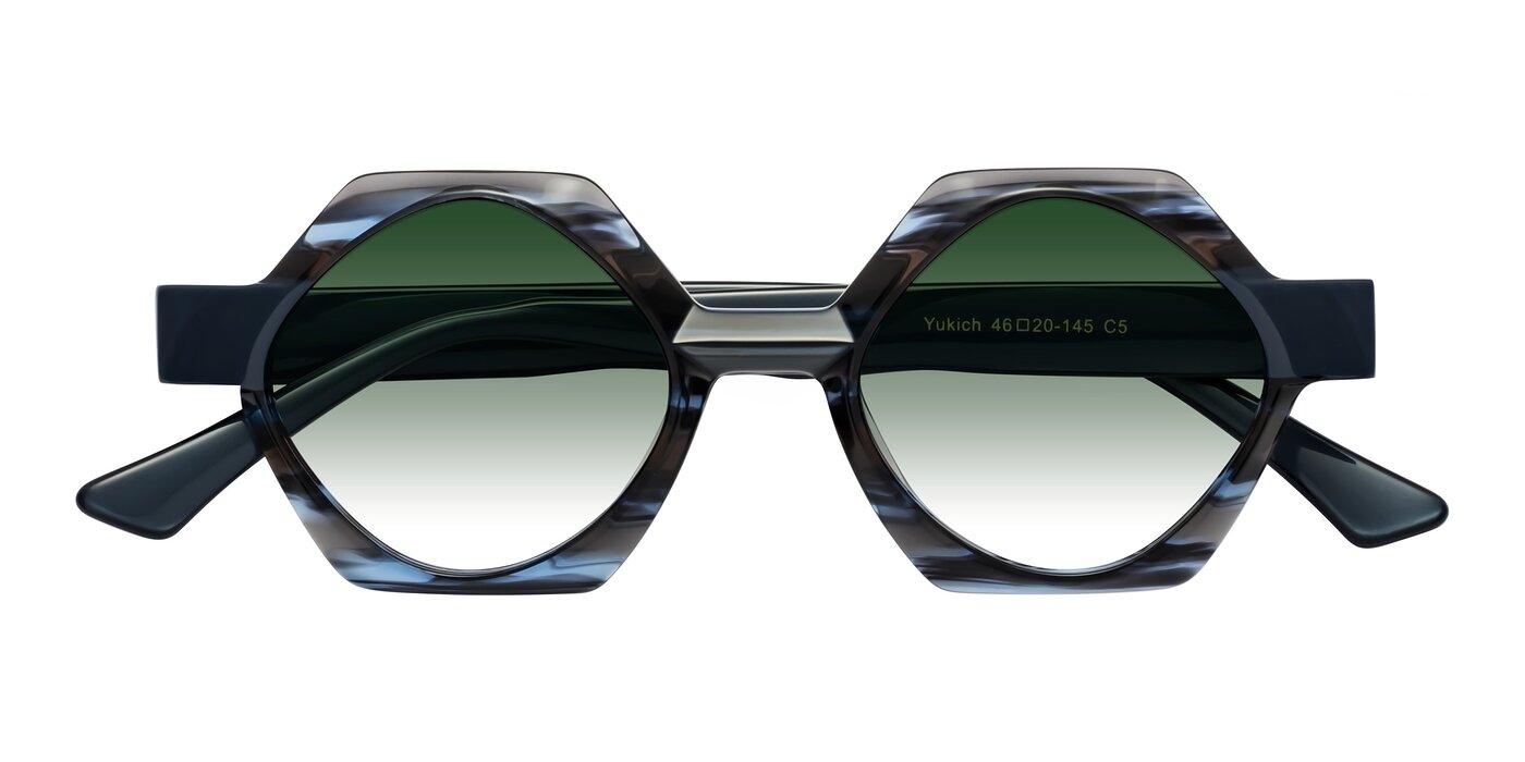 Yukich - Blue Striped Gradient Sunglasses