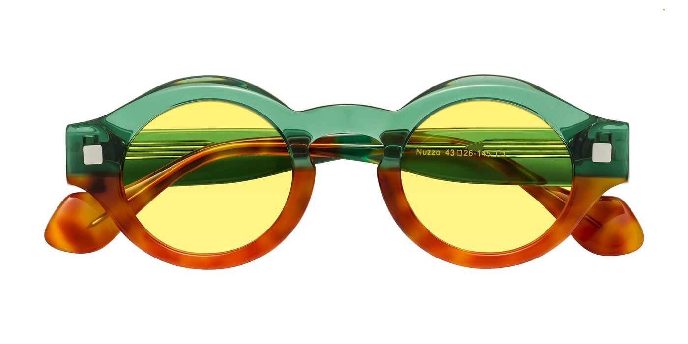 Nuzzo - Green / Orange Tortoise Tinted Sunglasses