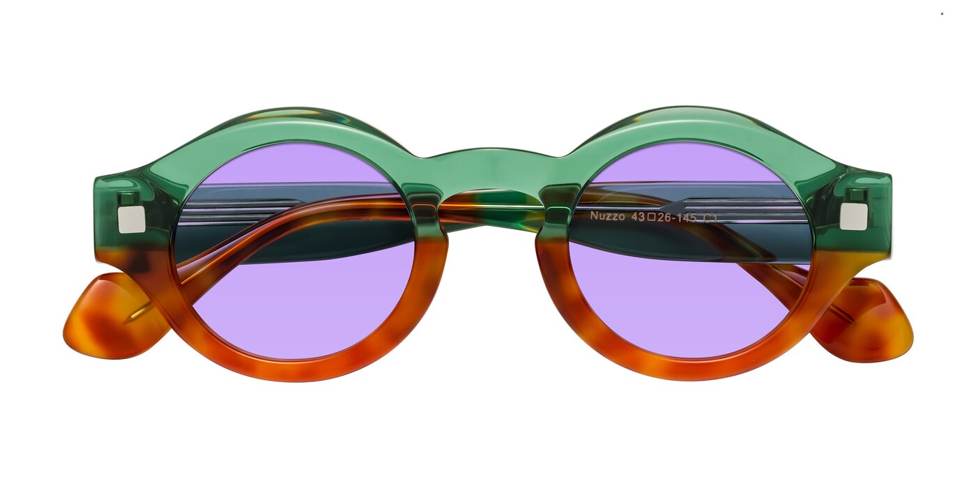 Nuzzo - Green / Orange Tortoise Tinted Sunglasses