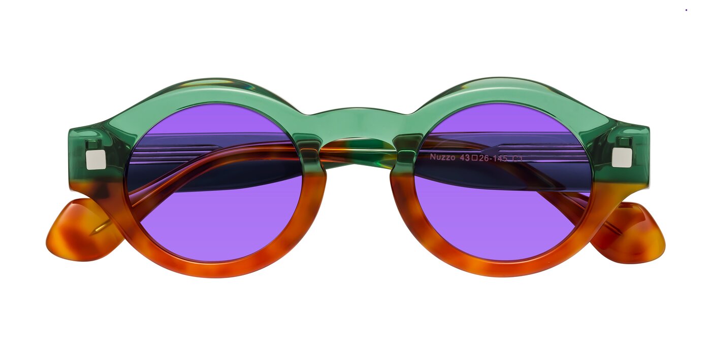 Nuzzo - Green / Orange Tortoise Tinted Sunglasses
