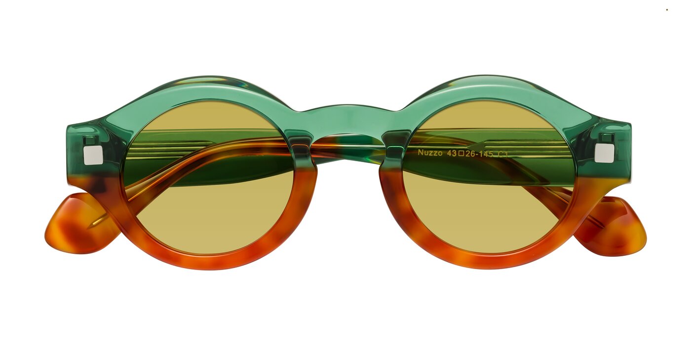 Nuzzo - Green / Orange Tortoise Tinted Sunglasses
