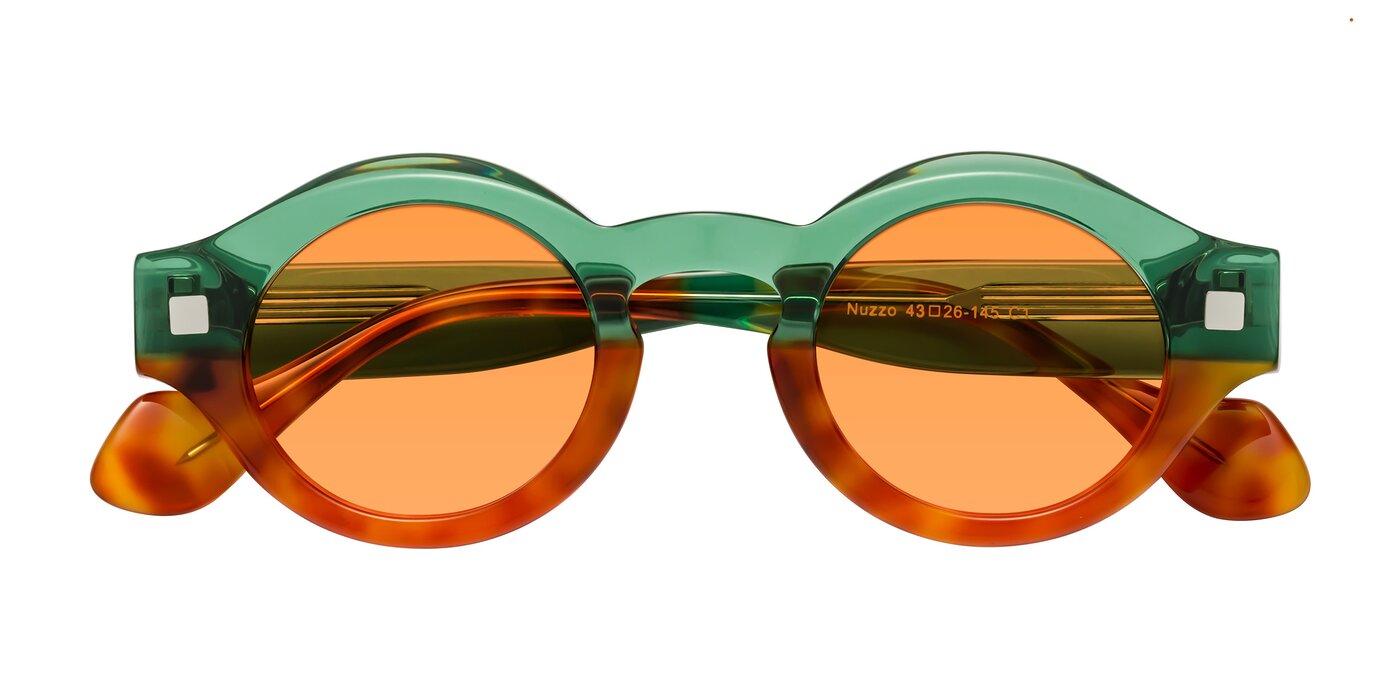 Nuzzo - Green / Orange Tortoise Tinted Sunglasses