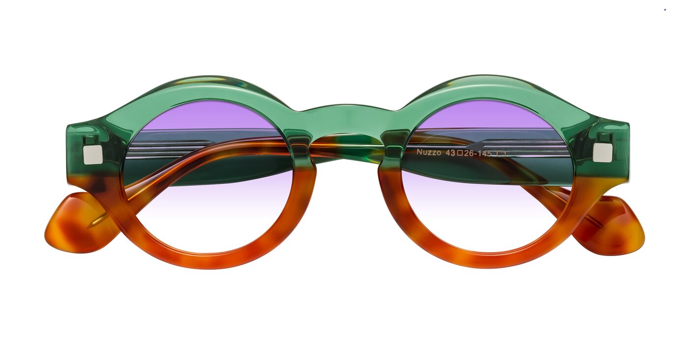 Nuzzo - Green / Orange Tortoise Gradient Sunglasses