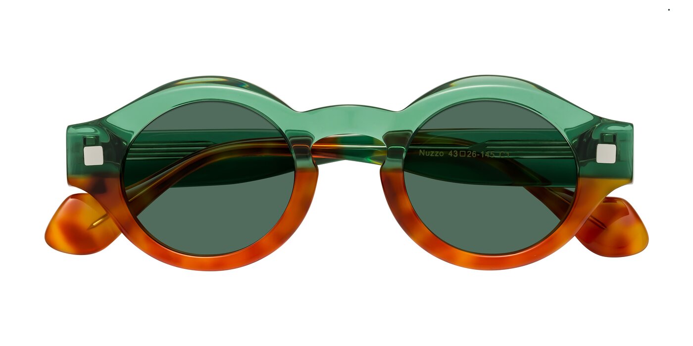 Nuzzo - Green / Orange Tortoise Polarized Sunglasses