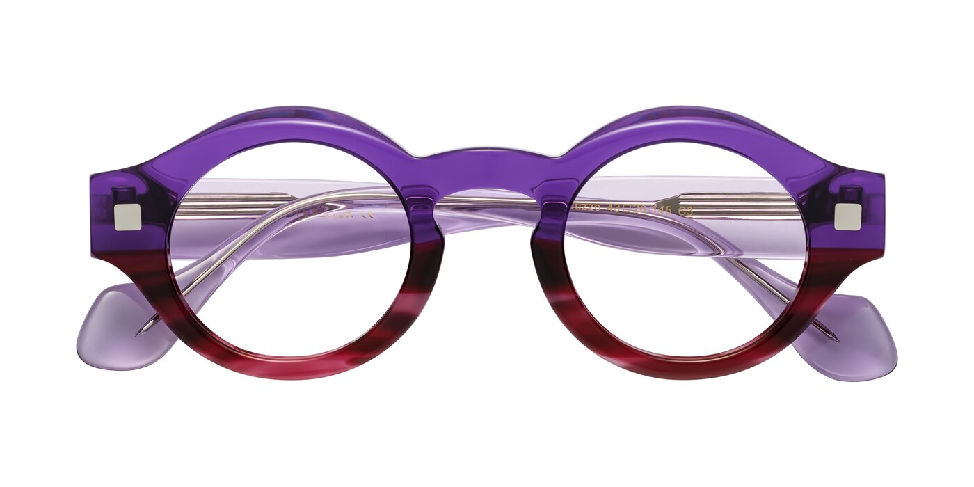 Nuzzo - Purple/Wine Striped Eyeglasses