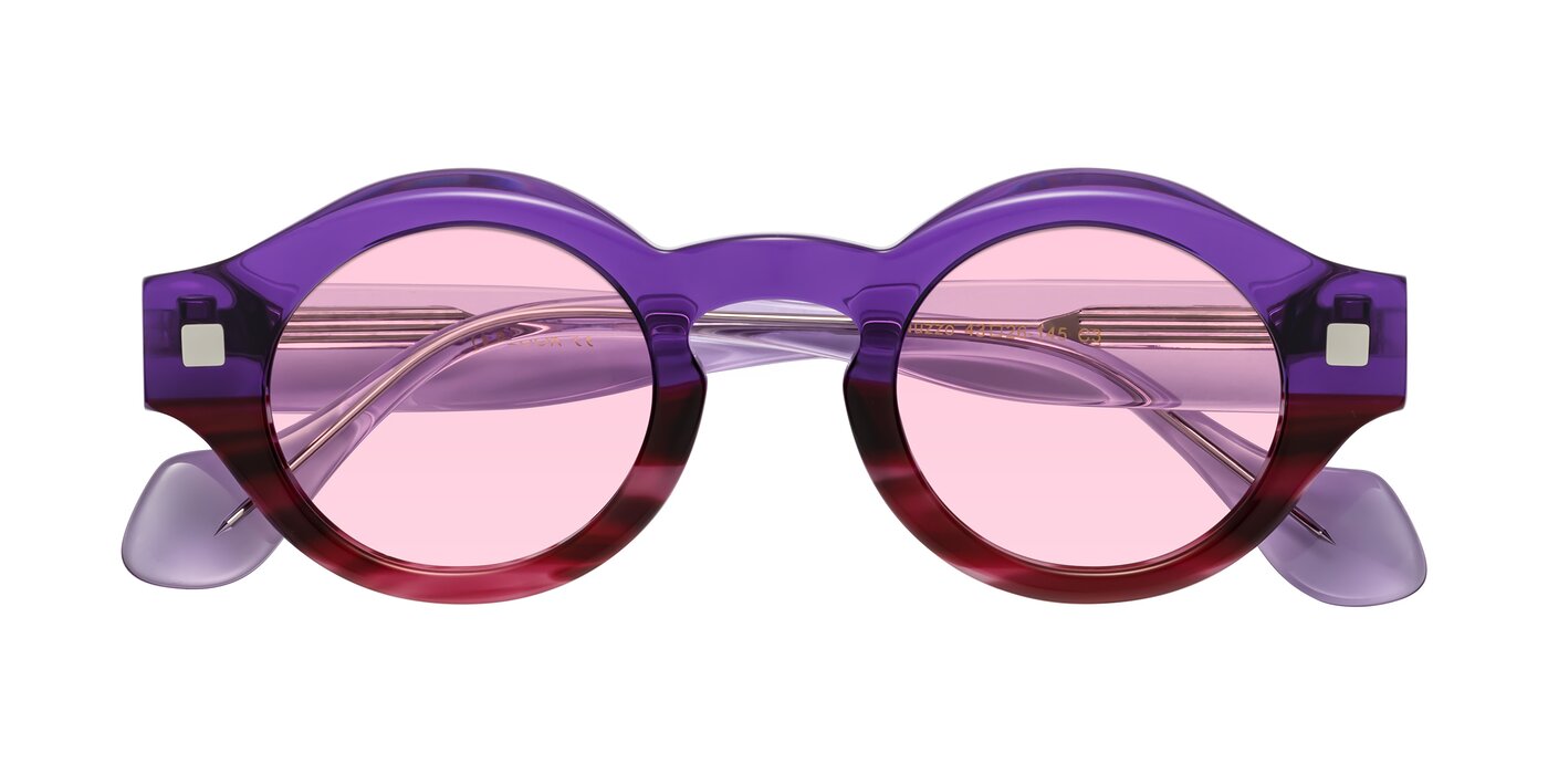 Nuzzo - Purple/Wine Striped Tinted Sunglasses