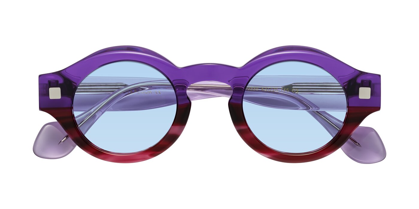 Nuzzo - Purple/Wine Striped Tinted Sunglasses