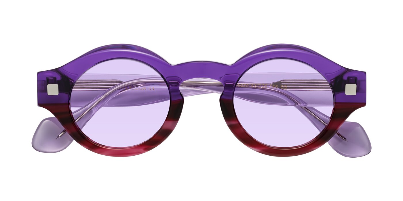 Nuzzo - Purple/Wine Striped Tinted Sunglasses