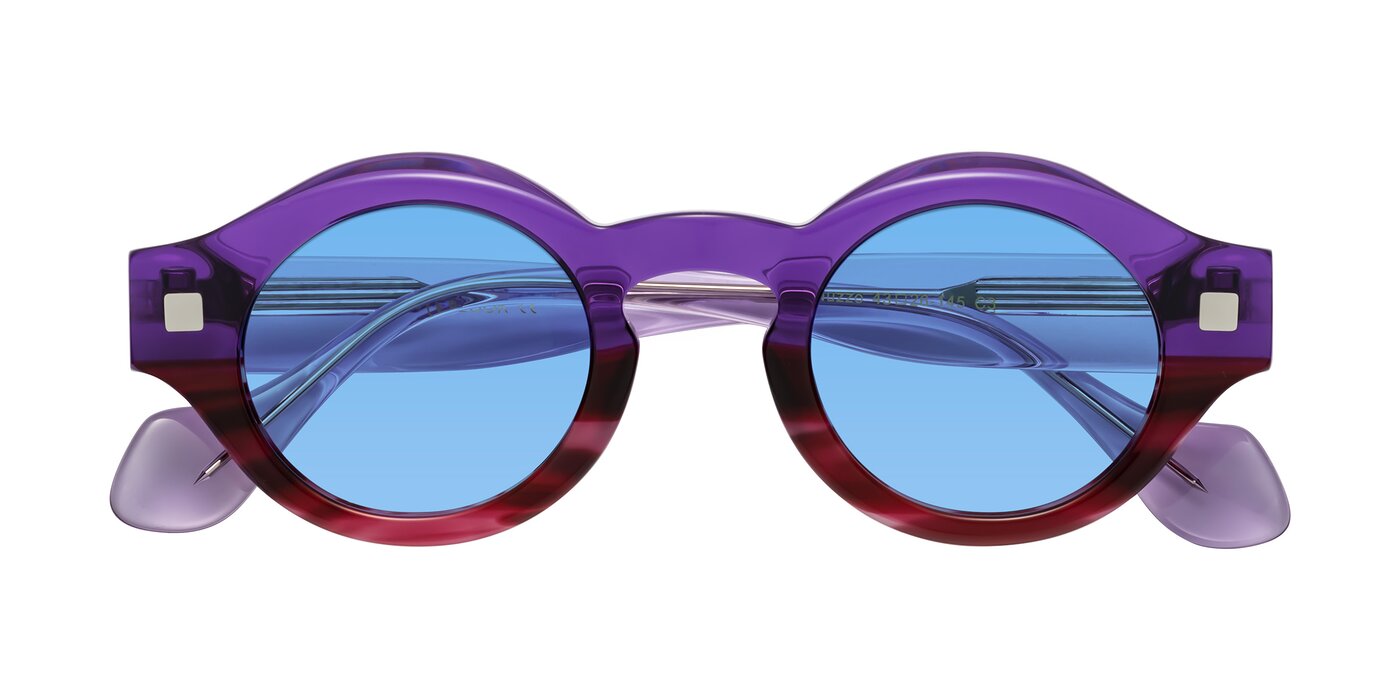 Nuzzo - Purple/Wine Striped Tinted Sunglasses