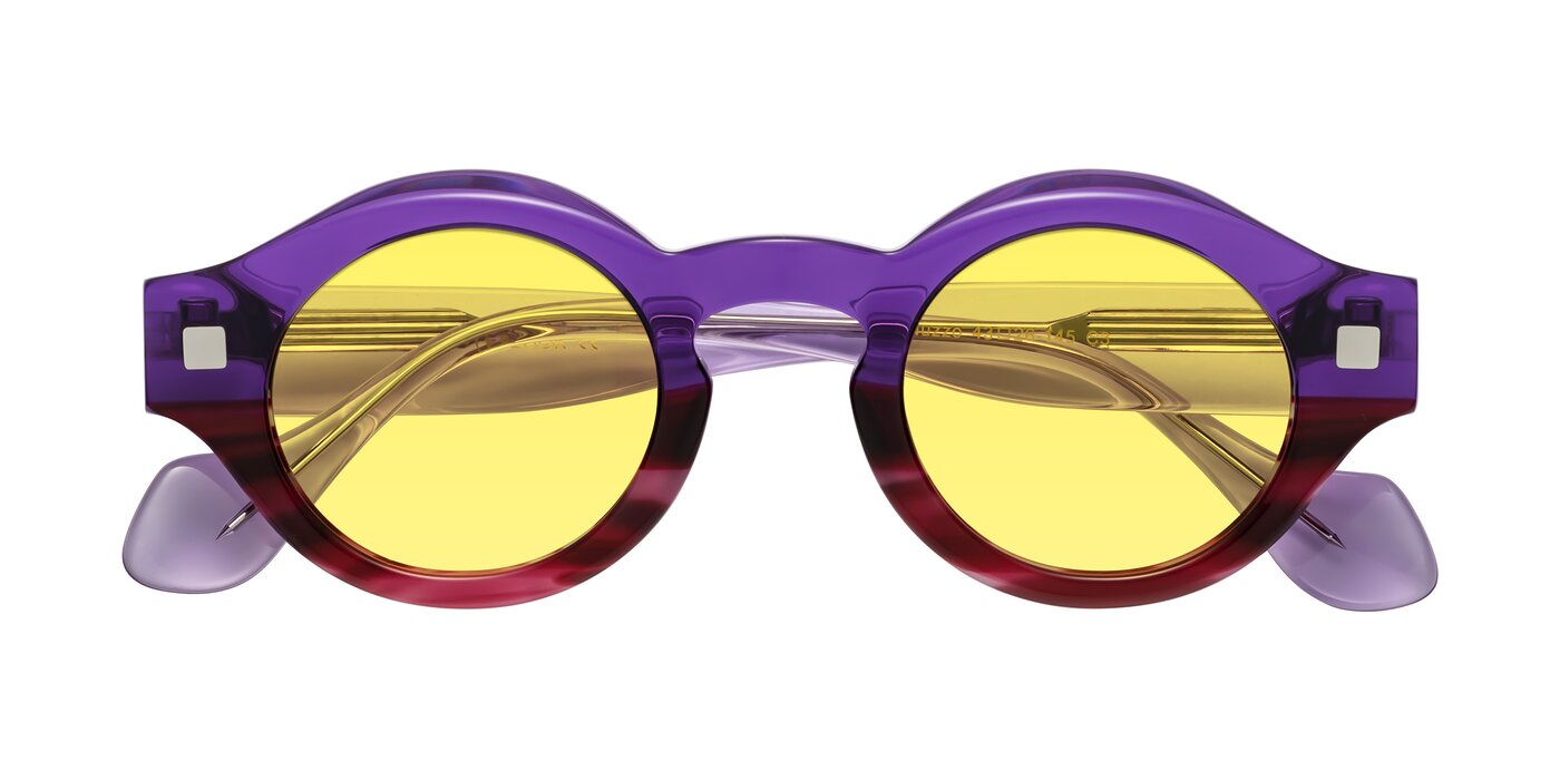 Nuzzo - Purple/Wine Striped Tinted Sunglasses