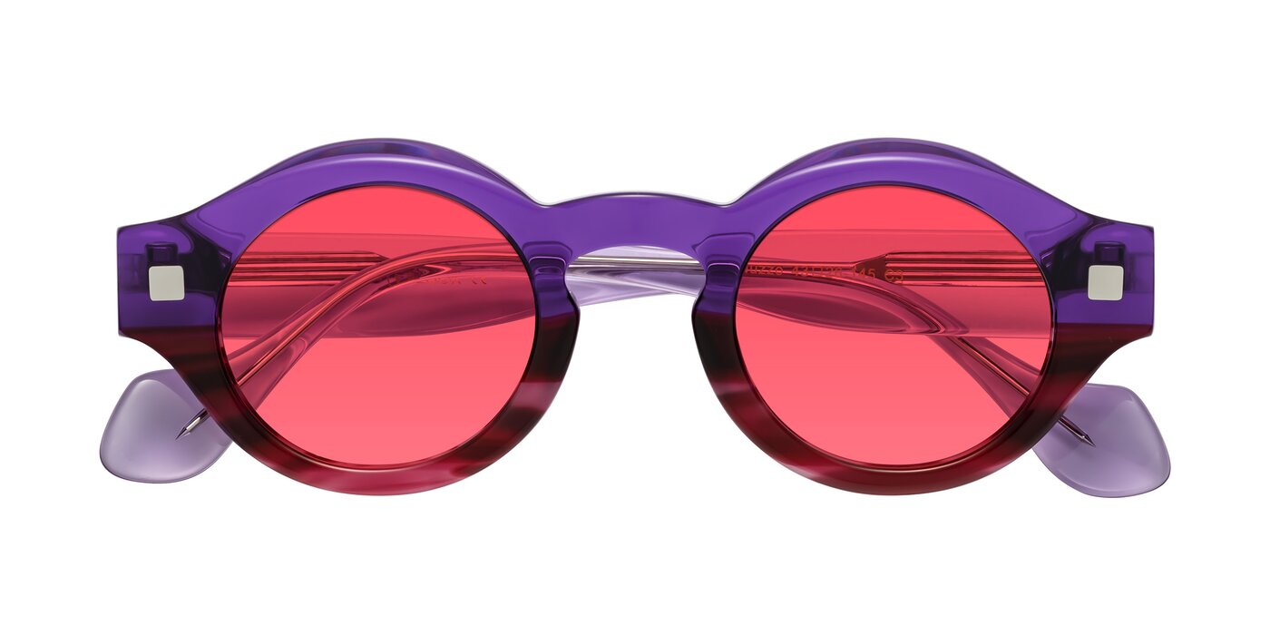 Nuzzo - Purple/Wine Striped Tinted Sunglasses
