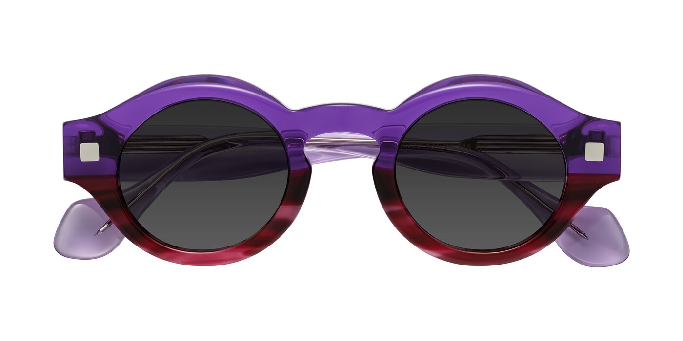 Nuzzo - Purple/Wine Striped Tinted Sunglasses