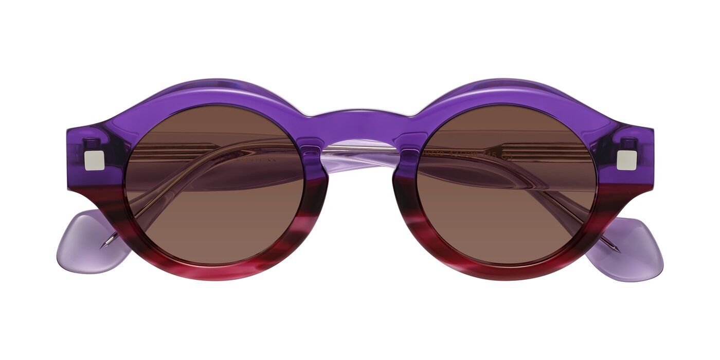 Nuzzo - Purple/Wine Striped Tinted Sunglasses