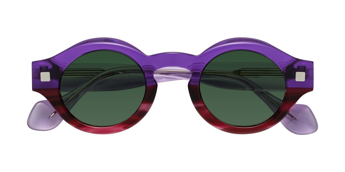 Nuzzo - Purple/Wine Striped Tinted Sunglasses
