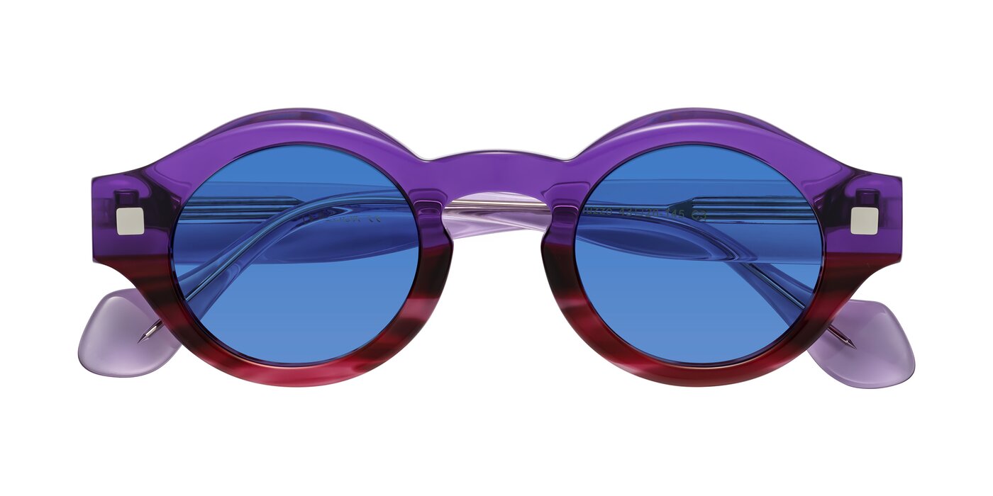 Nuzzo - Purple/Wine Striped Tinted Sunglasses