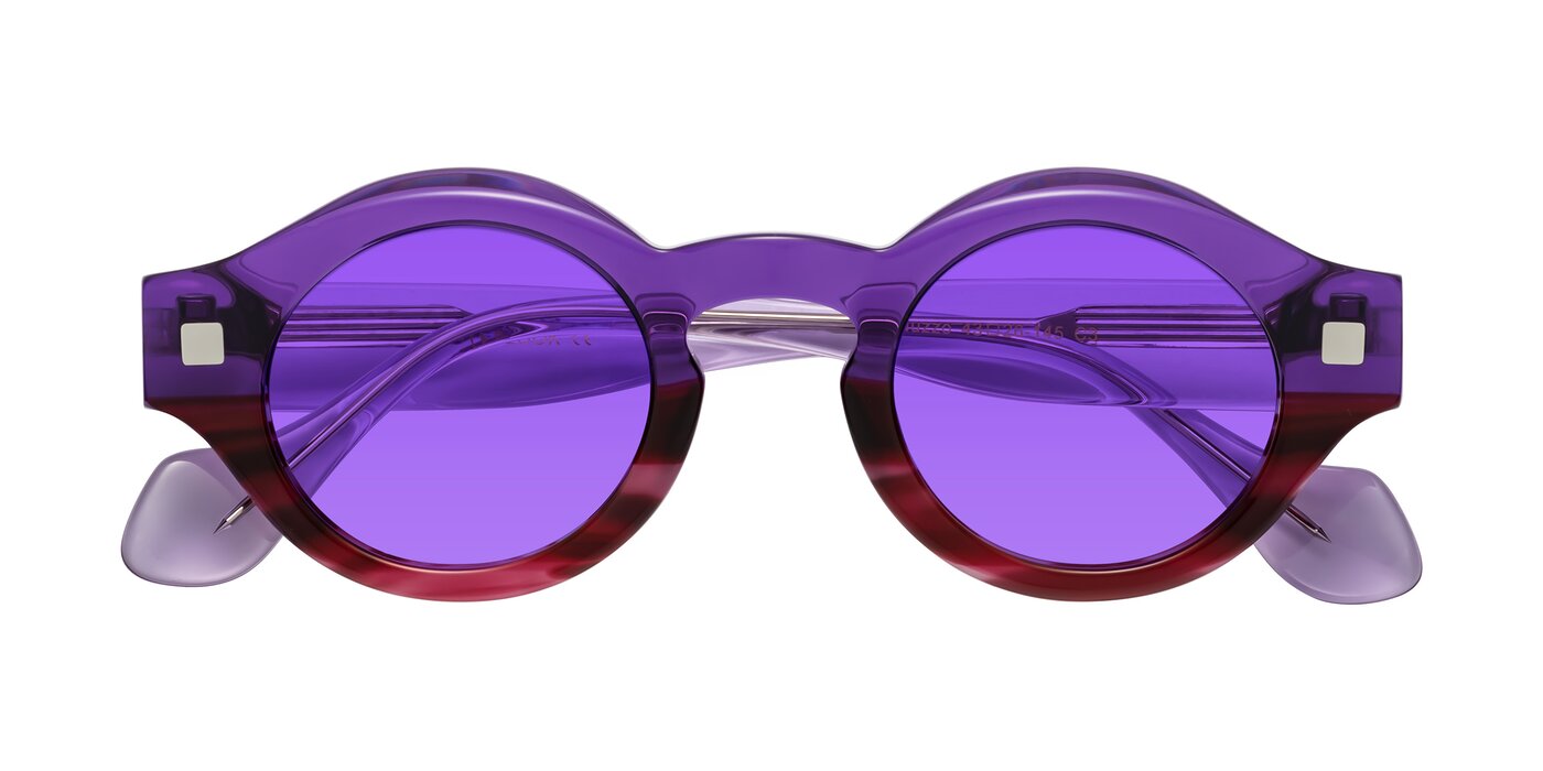 Nuzzo - Purple/Wine Striped Tinted Sunglasses