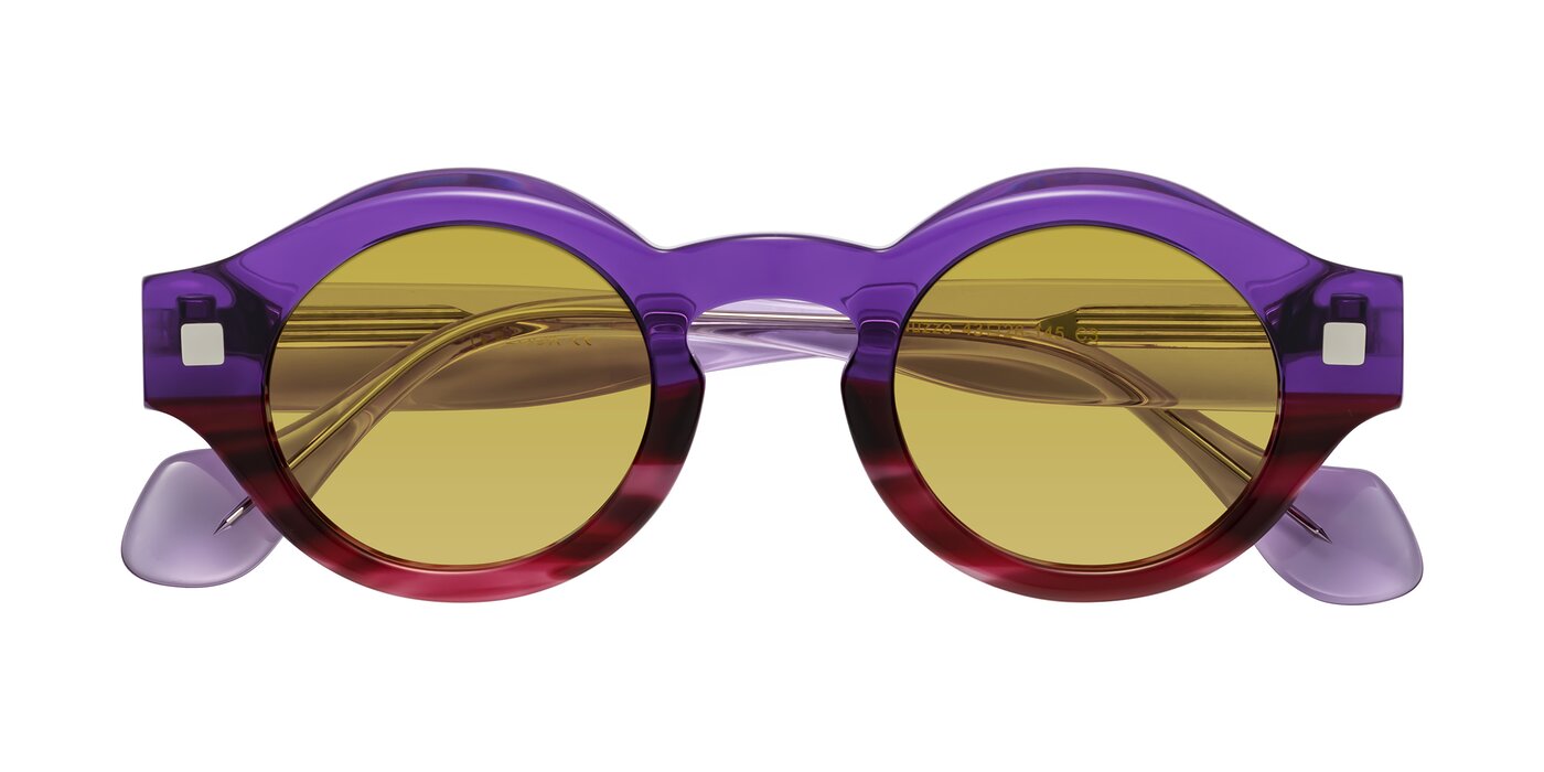 Nuzzo - Purple/Wine Striped Tinted Sunglasses