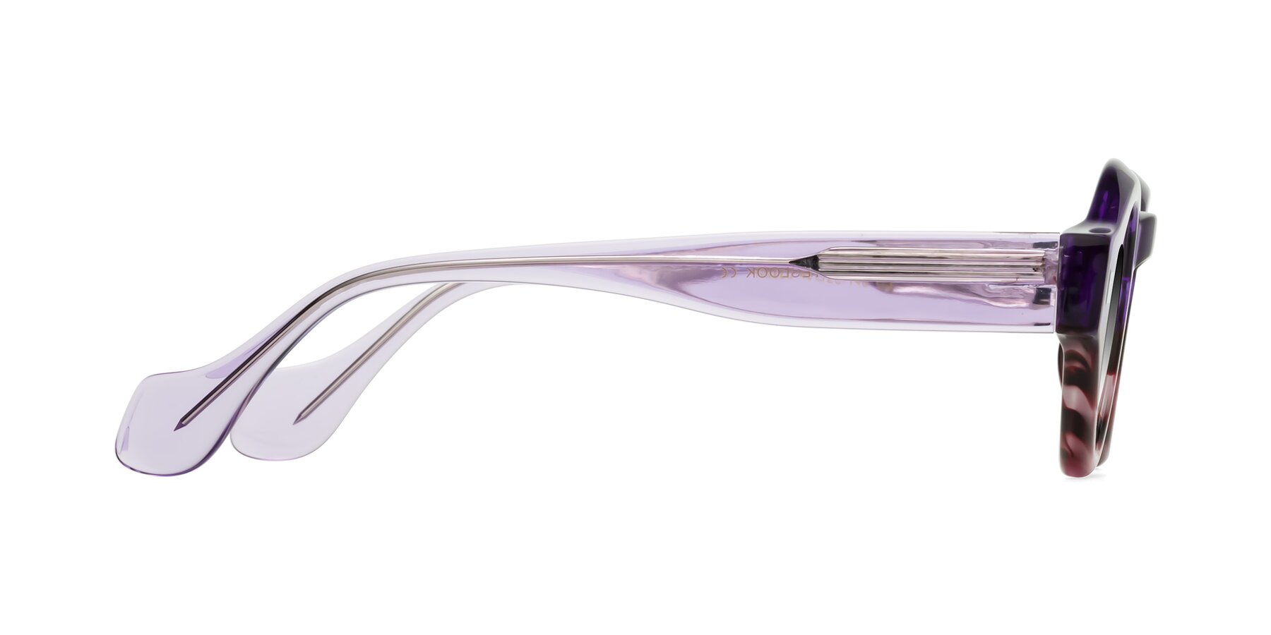Side of Nuzzo in Purple-Wine Striped with Gray Gradient Lenses