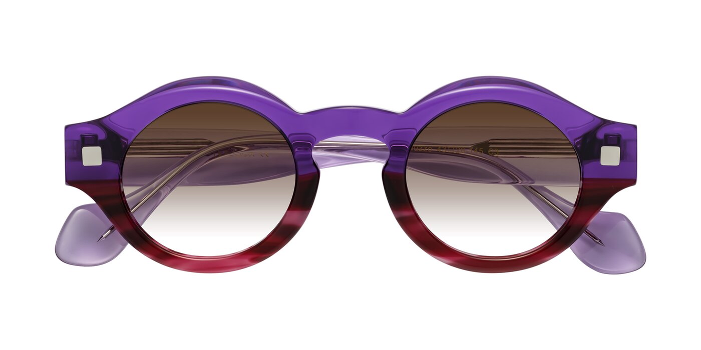 Nuzzo - Purple/Wine Striped Gradient Sunglasses