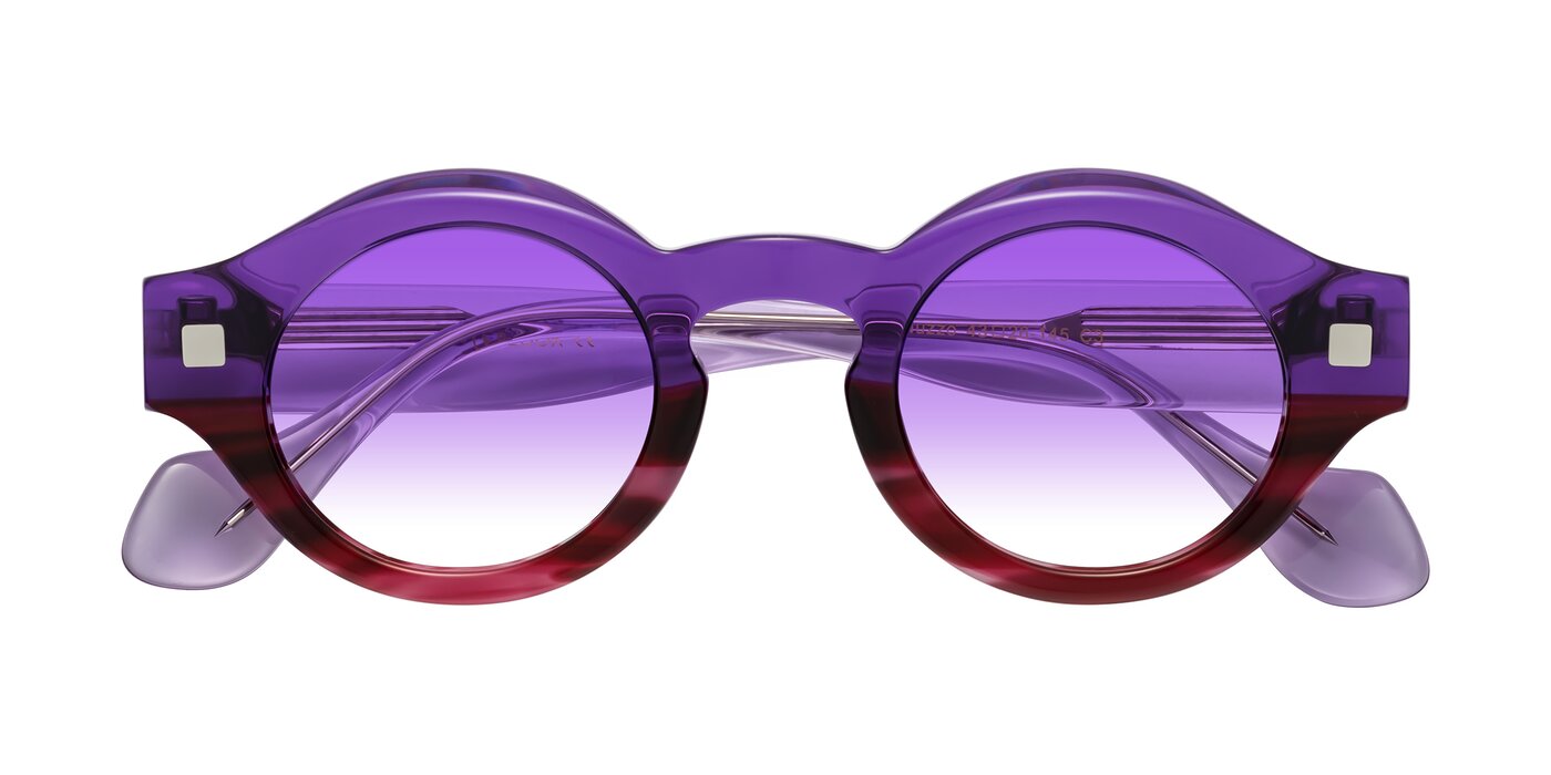 Nuzzo - Purple/Wine Striped Gradient Sunglasses