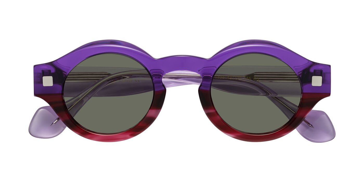 Nuzzo - Purple/Wine Striped Polarized Sunglasses