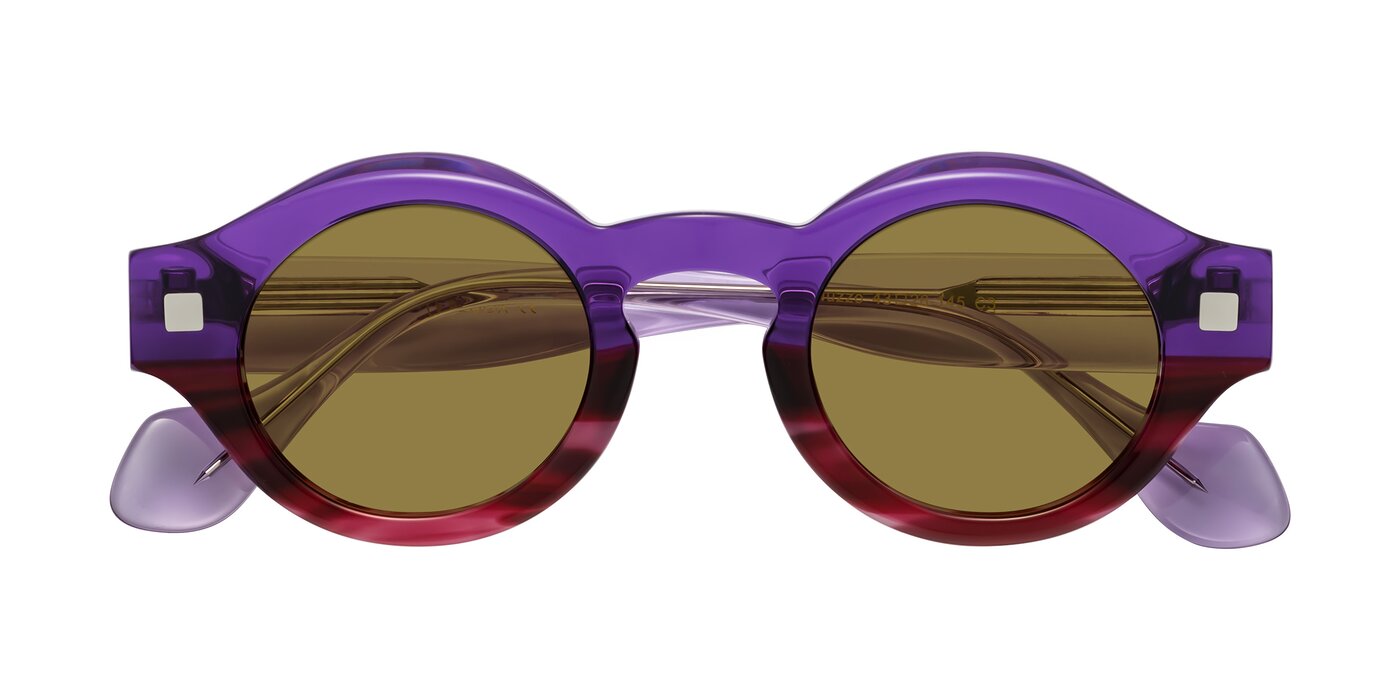 Nuzzo - Purple/Wine Striped Polarized Sunglasses