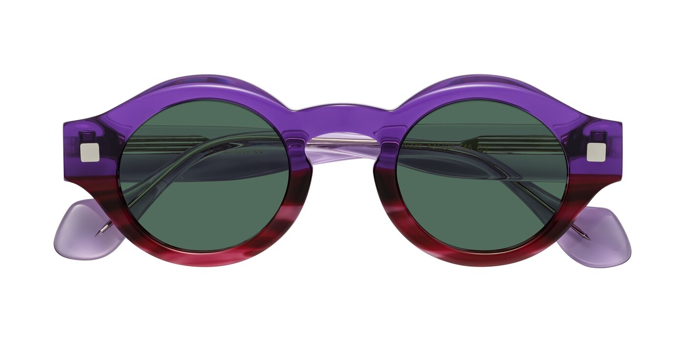 Nuzzo - Purple/Wine Striped Polarized Sunglasses