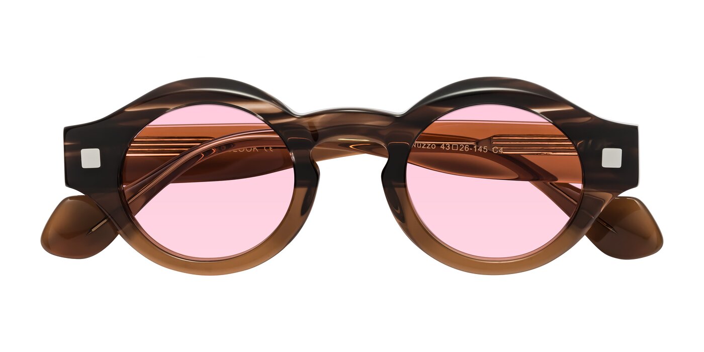 Nuzzo - Brown Striped/Brown Tinted Sunglasses