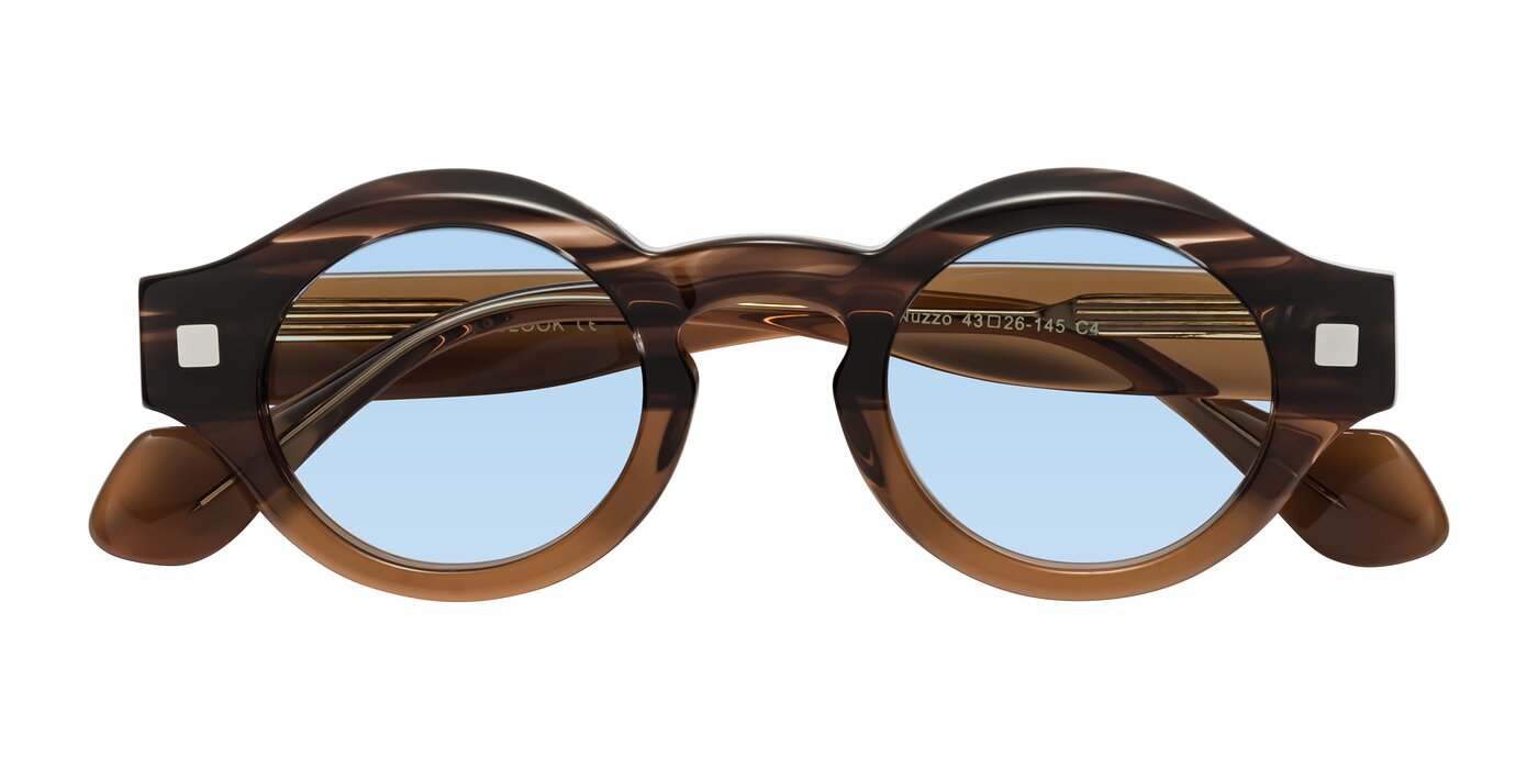 Nuzzo - Brown Striped/Brown Tinted Sunglasses