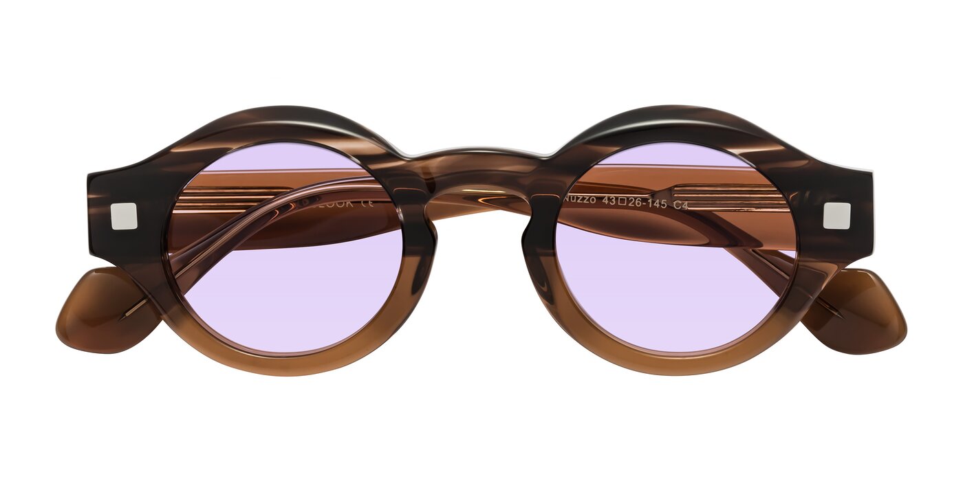 Nuzzo - Brown Striped/Brown Tinted Sunglasses