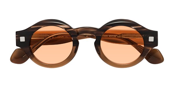 Front of Nuzzo in Brown Striped / Brown