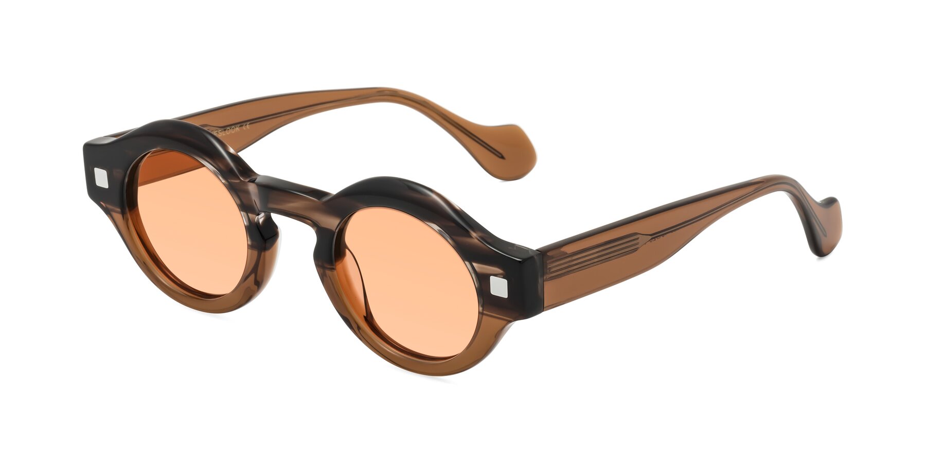 Angle of Nuzzo in Brown Striped-Brown with Light Orange Tinted Lenses
