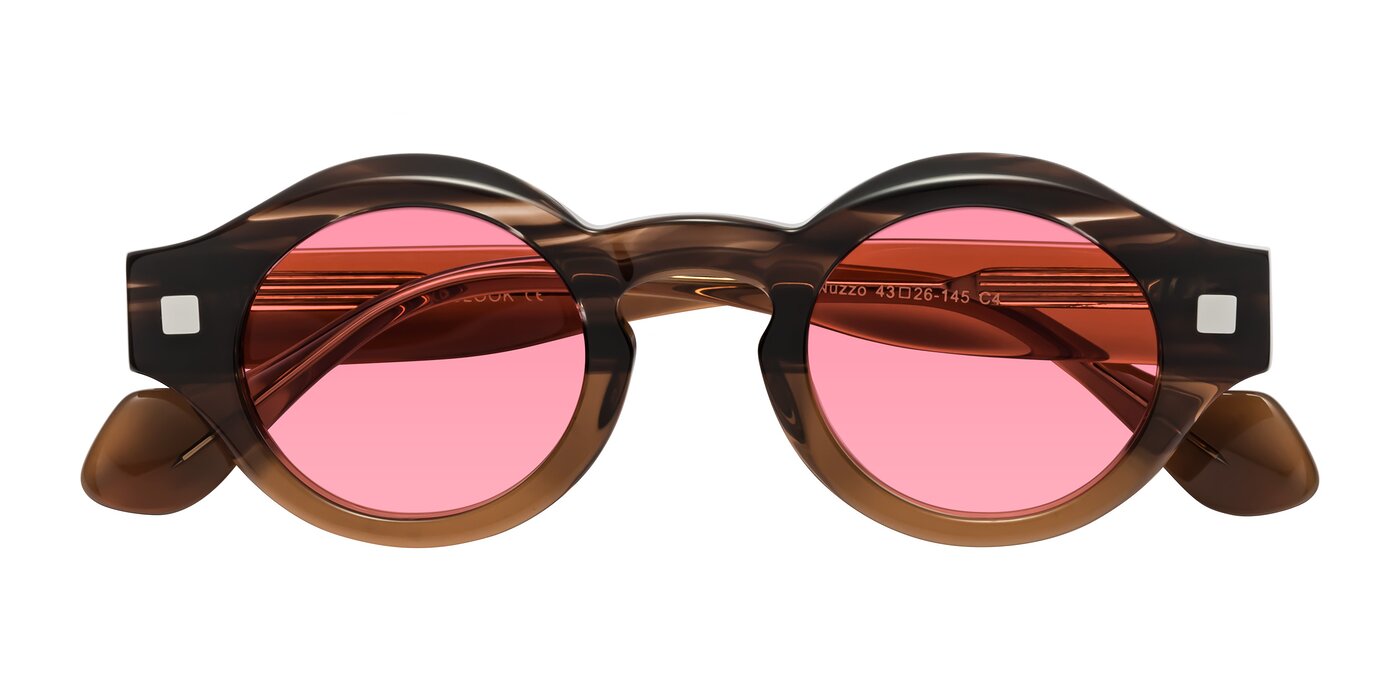 Nuzzo - Brown Striped/Brown Tinted Sunglasses