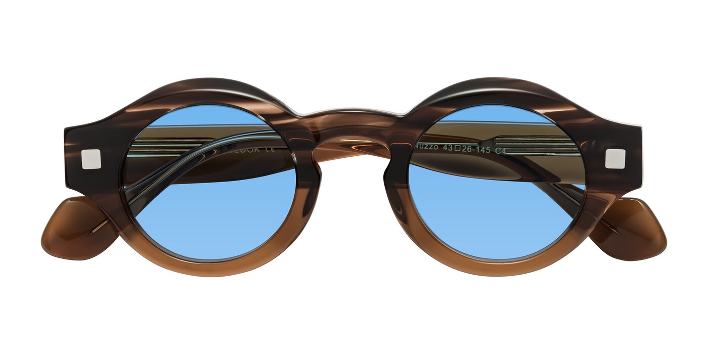 Nuzzo - Brown Striped/Brown Tinted Sunglasses