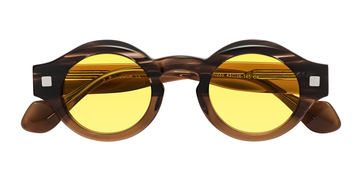 Nuzzo - Brown Striped/Brown Tinted Sunglasses
