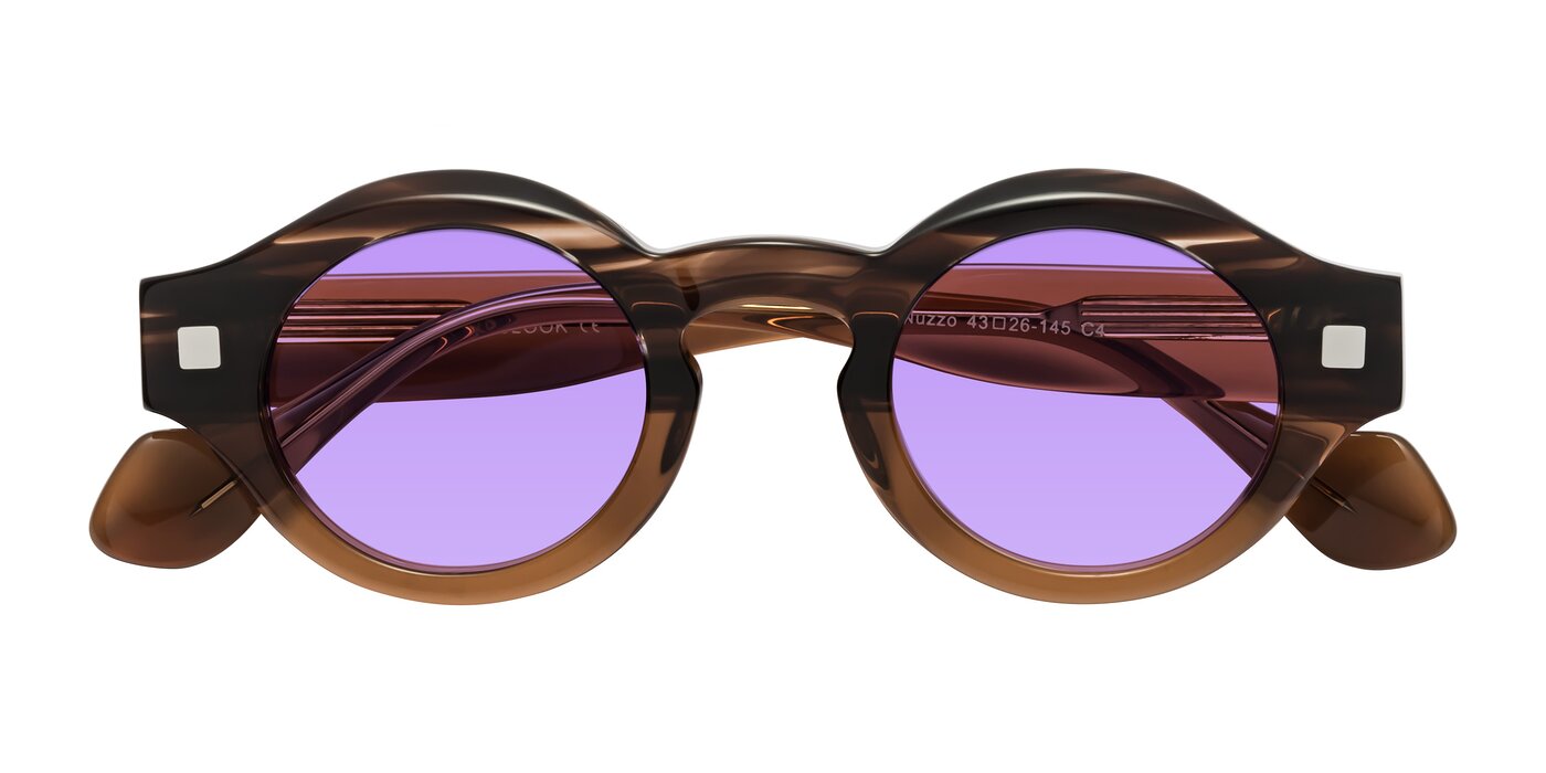 Nuzzo - Brown Striped/Brown Tinted Sunglasses